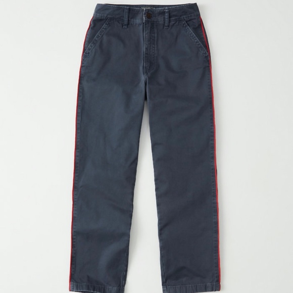 A&F High Rise navy pants 28/6 ankle straight - Picture 1 of 11